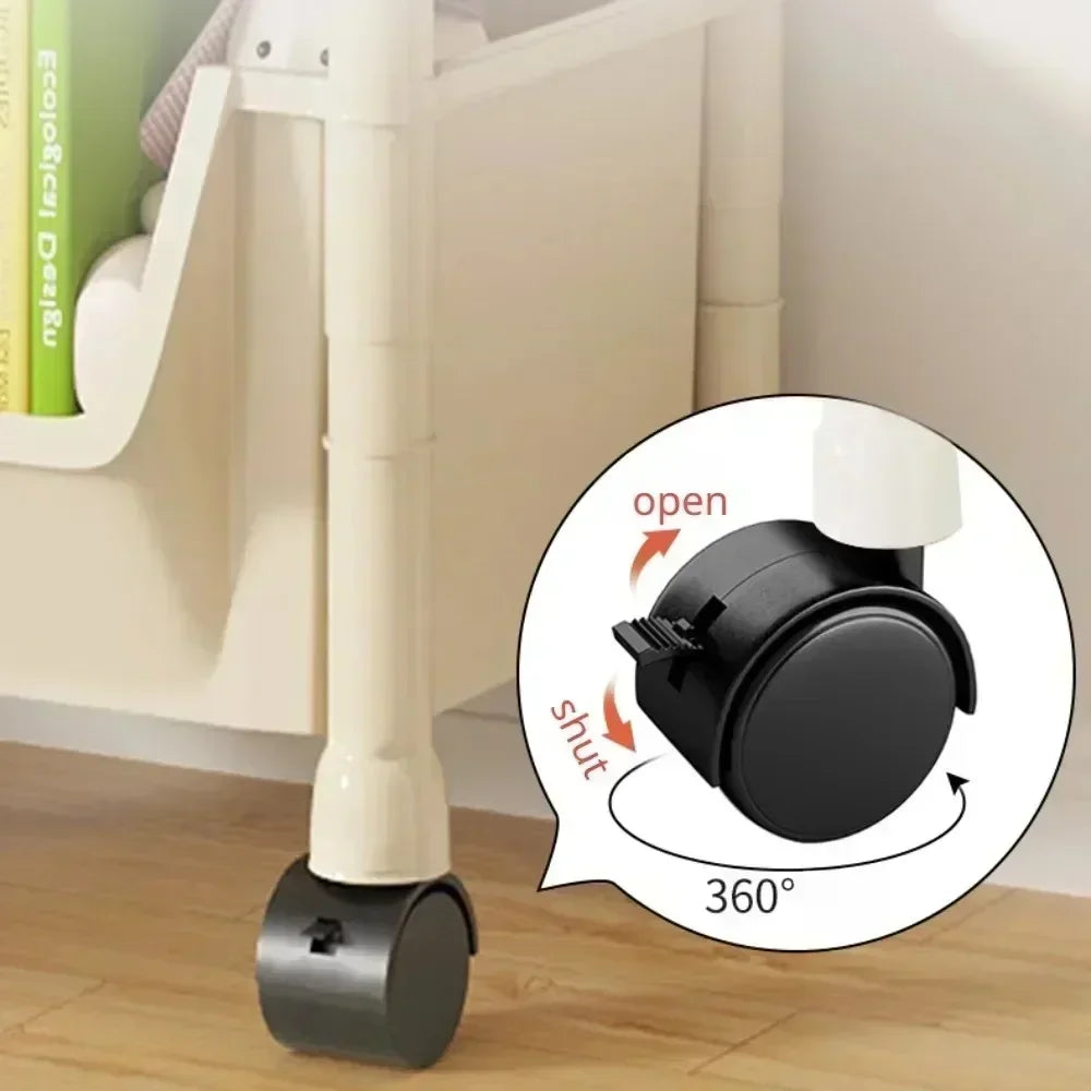 Home Trolley Bookshelf Kitchen Storage Rack Kitchen Corner Narrow Slit Storage Cabinet Bathroom Living Room Storage Rack
