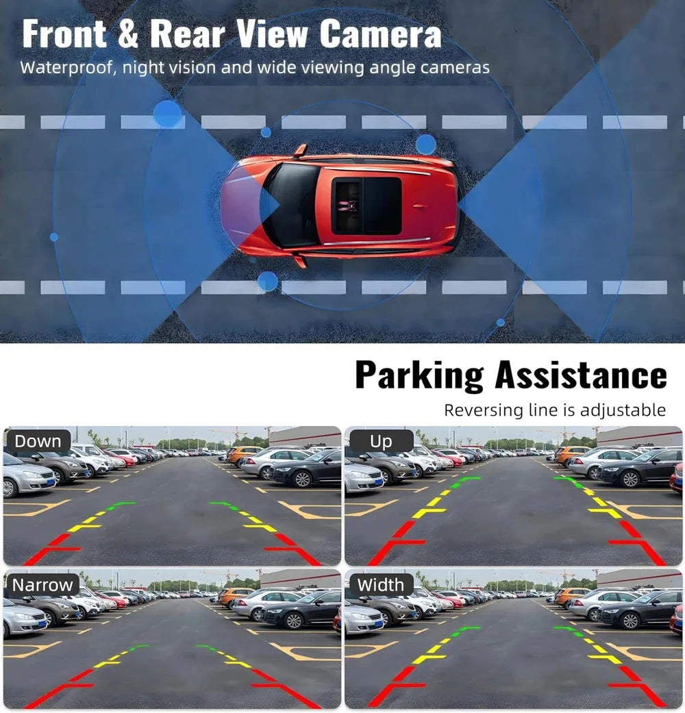 4K 3840*2160P Dash Cam Carplay Android-Auto Car DVR Dual Len 5G Wifi GPS BT FM Video Drive Recorder Stream Mirror Dashcam Camera