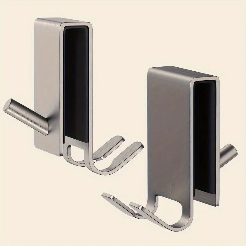 Heavy-Duty Stainless Steel Door Mount Shower Hook - Space-Saving Bathroom Organizer - Durable Home Storage Solutions-3.14x1.77in