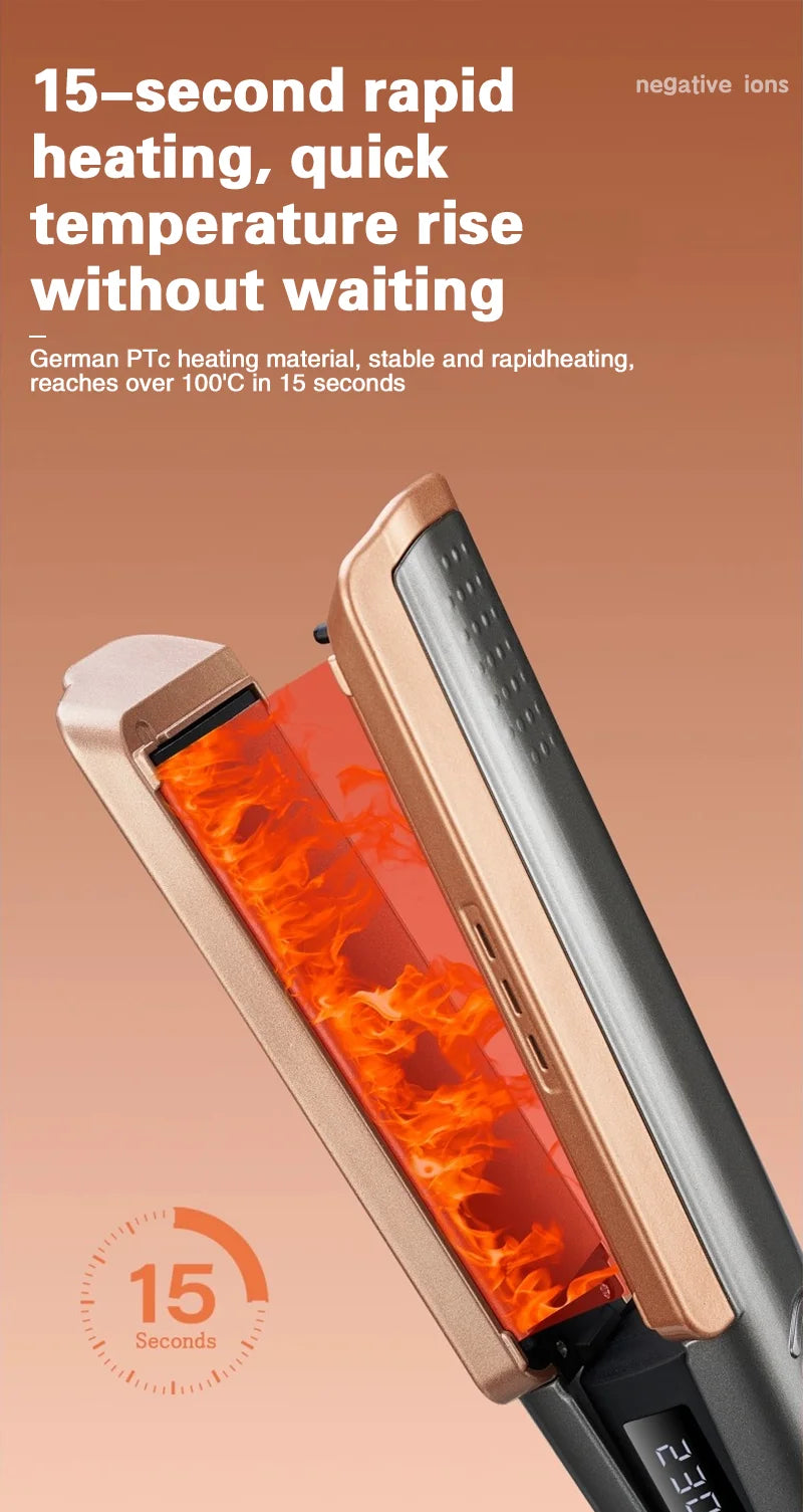 2 in 1 Hair Straightener Curling Ionizer with LCD Wide PanelProfessional Ceramic Hair Straightener with adjustable temperature