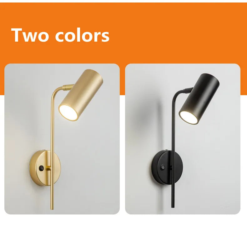 Modern Rotatable Wall Lamp Living Room Background LED Wall Light Bedroom Bedside Light Aisle Long Pole Switch Lamp