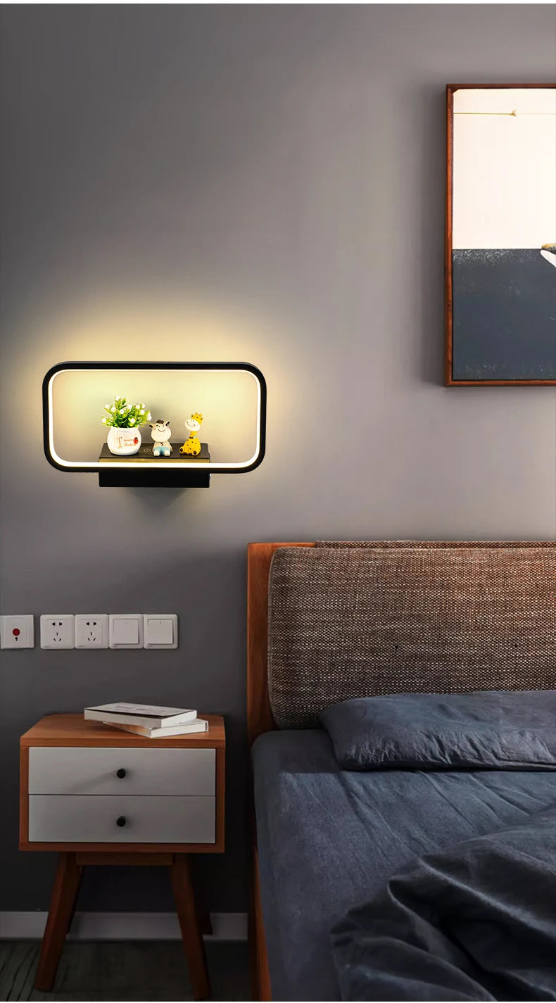 Wall Light Indoor 12W Touch Switch 3 Colors Dimming USB Charge With Wireless LED Wall Lamps For Living Room Bedroom Stair Modern