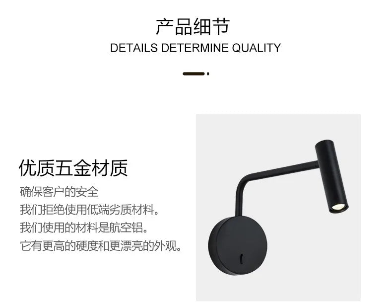 Modern LED Wall Lights 9w With Switch LED Wall Lamps Living Room Indoor Lighting Bedside For Bedroom Read Wall Sconce