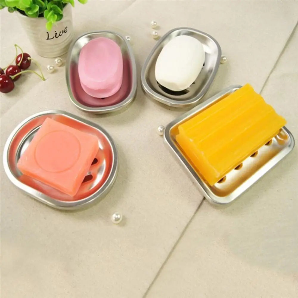 Stainless Steel Soap Dish Durable Double Layer Drainable Soap Container Tray Storage Rack Bathroom Kitchen Sink Organizer