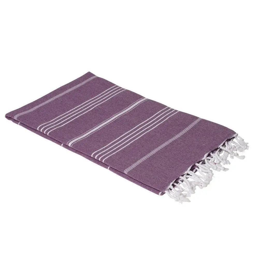 Eco-friendly Lightweight 100% Cotton Hand Bath Towel Customized Woven Striped Turkish Peshtemal Quick-Dry Compressed Disposable