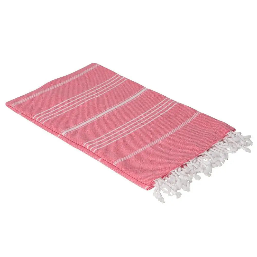 Eco-friendly Lightweight 100% Cotton Hand Bath Towel Customized Woven Striped Turkish Peshtemal Quick-Dry Compressed Disposable