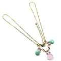 Beautiful Light Pink and Mint Chalcedony 14 Kt Gold Filled Necklace