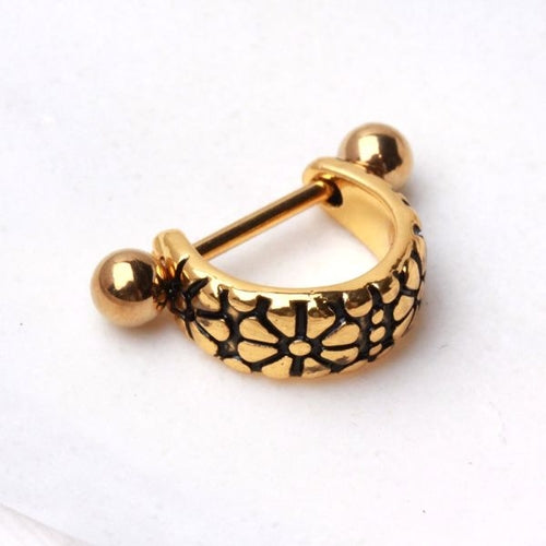 Gold Daisy Ear Cuff Cartilage Earring