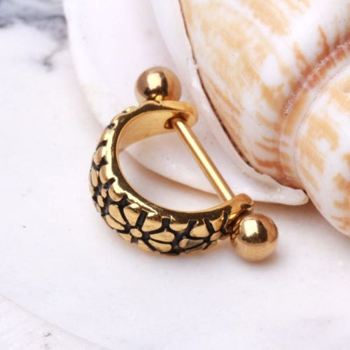 Gold Daisy Ear Cuff Cartilage Earring