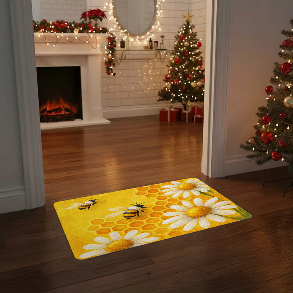 1pc Quick- Bathroom Mat Bath Rug Mat - Non-Slip, Absorbent Diatom Mud Floor Rug with Geometric Design for Shower & Entryway Bath